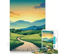 Route sinueuse à Travers Les collines Puzzle de 1000 pièces pour Adolescents Jeu de Train cognitif Aucun Espace Ajustement Parfait Format Compact Amusant pour des Moments de Jeu en Famille (50x75cm)