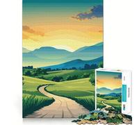 Route sinueuse à Travers Les collines Puzzle de 1000 pièces pour Adolescents Stimulation Cognitive Amusant Emboîtement sûr Pas de pièces Qui se détachent Une façon captivante de Passer Le Temps Libre