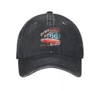 Route vintage de 66 casquettes de baseball de rue unisexe en détresse lavé couvre-chef croisière Amérique en plein air toutes les saisons casquettes de voyage chapeau coton, pour toutes les saisons