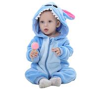 Routefuture Bébé Combinaison Unisexe Barboteuse À Capuche Animal Mignon Flanelle Hiver Bébé Garçon et Fille Grenouillères Combinaison Pyjama en Polaire Animal Déguisement 0-24 Mois,Bleu-3,12-18 mois
