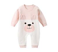 Routefuture Combinaison Pyjamas Bébé Fille GarçOn Manches Longues en Coton Imprimé VêTements BéBé GarçOn Ensembles Barboteuse Body Pas Cher Mode GrenouillèRe 0-12 Mois,Rose,9 Mois