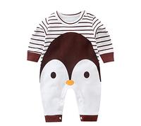 Routefuture Combinaison Pyjamas Bébé Fille GarçOn Manches Longues en Coton Imprimé VêTements BéBé GarçOn Ensembles Barboteuse Body Pas Cher Mode GrenouillèRe 0-12 Mois,Brun,12 Mois