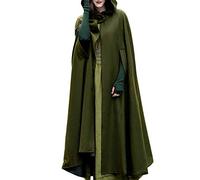 Routefuture Longue Cape Femme Robe Cape À Capuche Velours Chaude Adulte Unisexe Halloween Cosplay Costume, Déguisement Vampire Fantaisie Médiéval Robe De Sorcière (armée Verte,S)
