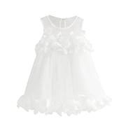 Routefuture Robe de Baptême Bebe Fille Princesse, Première Communion Petite Fille en Tulle avec Fleurs, Tutu Fête Mariage d'anniversaire 0-4 Ans
