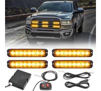 ROUTEKING 4 x 8 Gyrophare Led Stroboscopiques - Barre Led Clignotantes d'urgence Pour Voiture, Camion, Remorque, Caravane, Camping-car (ambre)