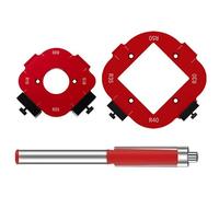 Router Jig Radius Pochoir de fraisage Rayon d'angle 8 tailles (R10-R50) Modèle de routeur précis en aluminium pour le travail du bois Avec guides fraisés CNC et butée de réglage (rouge)