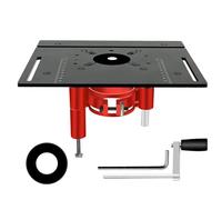 Router Lift Platform | Manual Lifting System Kit for Router Table Saw | 47mm Height Adjustment | Aluminum Alloy & Stainless Steel Base Plate | Fits 63.8-65mm Router Machines (Black)