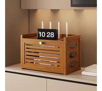 Router Storage Box, Rangement Box Internet, Armoire WiFi pour Cacher Le Routeur et Le Modem, pour Gestion des Câbles pour Salon, Chambre, Bureau(Brown,41 * 20 * 28cm/16 * 8 * 11in)