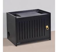 Router Storage Box, Rangement Étagère Internet, Support de Stockage WiFi en Bois, pour la Décoration de la Maison, pour Gestion des câbles pour Salon, Chambre, Bureau(Black)