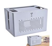 Router Storage Box | Ventilated Cable Management Organizer | Dustproof Desktop Router Holder with Heat Dissipation for Home Office TV Computer Desk Neat Tidy Cable Storage and Protection