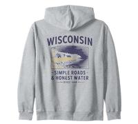 Routes Simples et eaux Authentiques du Wisconsin Sweat à Capuche