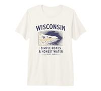 Routes Simples et eaux Authentiques du Wisconsin T-Shirt Haut de Gamme