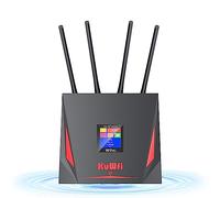 Routeur 4G SIM, KuWFi Routeur 4G LTE Wi-FI Cat4 300 Mbps avec Carte SIM et Port USB, Box 4G Déverrouillé Prise en Charge B1/B3/B7/B8/B20 pour Orange SFR Free Bouygues, Connectez jusqu'à 10 Appareils