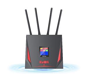 Routeur 4G SIM, KuWFi Routeur 4G LTE Wi-FI Cat4 300 Mbps avec Carte SIM et Port USB, Box 4G Déverrouillé Prise en Charge B1/B3/B7/B8/B20 pour Orange SFR Free Bouygues, Connectez jusqu'à 10 Appareils