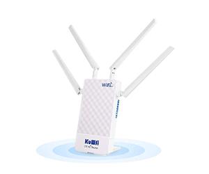 Routeur 4G SIM, KuWFi Routeur Extérieur étanche 4G LTE avec Emplacement pour Carte SIM, Modem 4G pour Orange SFR ILIAD Vodafone, 150 Mbps/sans Fil jusqu'à 300 Mbps, Port LAN/WAN, 4* Antennes