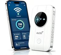 Routeur 5G Hotspot Portable WiFi 6 Déverrouillé, avec Emplacement pour Carte SIM - Modem 5G/4G, Internet Mobile Haut Débit 5G/4G+, Jusqu’à 26 Appareils, Idéal pour Voyage & Télétravail