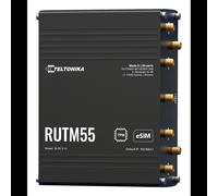 Routeur industriel Teltonika RUTM55 5G Sub6 RS232/485 Wi-Fi 5 bi-bande Gigabit Ethernet eSIM boîtier aluminium noir