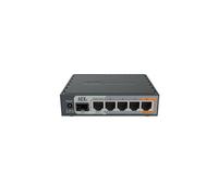 Routeur Mikrotik hEX S (RB760IGS) Gigabit Ethernet, 5x RJ45, 1x SFP, 1x PoE, 1x USB, 256Mo RAM, Alimentation DC, 11W, Noir