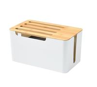 Routeur Organisateur Boîte en Plastique Premium Grande Capacité Porte-Cordon Boîte De Rangement pour Le Ménage et L'usage De Bureau (2 Niveaux)