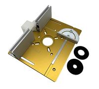 Routeur Table Insert Plaque En Alliage D'aluminium Bois Fraisage Flip Board Machine De Découpage Gravure Outil Auxiliaire Bancs De Travail Du Bois(1 Set Gold)