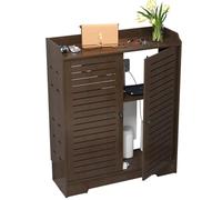 Routeur Wi-FI sur Pied Armoire De Rangement Grille-câbles Et Dévidoirs en PVC Organiseur De Câblage avec Étagères Réglables pour La Maison Et Le Bureau((LxWxH) 48x17x67cm)