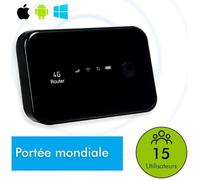 Routeur Wifi portatif puissant pour réseau 4G - portée mondiale - Boitier Wifi - Jusqu’à 15 appareils connectés - Modem 4G portable