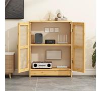 Routeur WiFi Sto Box & Ma avec étagères réglables Support de multiprise caché pour la maison et le bureau Naturel H 60 x 25 x 70 cm Slish & Functal Solut