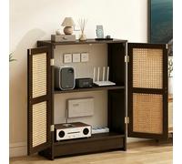 Routeur WiFi Sto Box & Ma avec étagères réglables, support de multiprise caché pour la maison, le bureau, autonome, marron, 60 x 25 x 80 cm