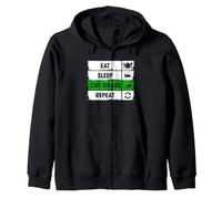 Routine de pelouse Humour Mangez Dormir Couper Herbe Répéter Sweat à Capuche