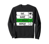 Routine de pelouse Humour Mangez Dormir Couper Herbe Répéter Sweatshirt