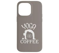 Routine de Style de Vie du Matin Amusante pour Le Yoga et Le café Coque pour iPhone 14 Pro Max