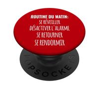 Routine du Matin Se réveiller Alarme Se Retourner Rendormir PopSockets PopGrip Adhésif