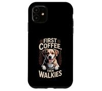 Routine pour Les Amoureux des Chiens First Coffee Then Walkies Coque pour iPhone 11