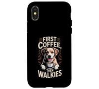 Routine pour Les Amoureux des Chiens First Coffee Then Walkies Coque pour iPhone X/XS