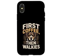 Routine pour Les Amoureux des Chiens First Coffee Then Walkies Coque pour iPhone X/XS