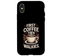 Routine pour Les Amoureux des Chiens First Coffee Then Walkies Coque pour iPhone X/XS