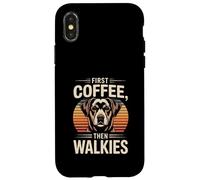Routine pour Les Amoureux des Chiens First Coffee Then Walkies Coque pour iPhone X/XS