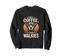 Routine pour Les Amoureux des Chiens First Coffee Then Walkies Sweatshirt