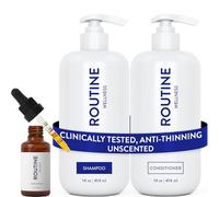 Routine Wellness Ensemble shampooing et après-shampoing et sérum pour cheveux clairsemés - Bloqueur de DHT pour homme et femme - Shampooing sans danger pour la perte de cheveux et la croissance des
