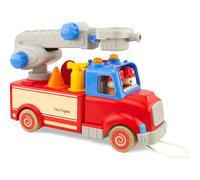 Camion de pompier - Ulysse - Routoudou - 28 cm - 2 personnages - Effets sonores et lumineux