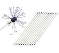 ROUYA Kit De Ramonage De Cheminée,Brosse Rotative pour Ramonage - avec Tiges Flexibles en Nylon，Fouet De Nettoyage De Cheminée, Outils Rotatifs De 12 M Kit Brosse de Cheminée(12 m)