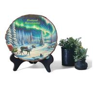Rovaniemi Finlande Souvenir - Plaque en bois magique arctique idéale pour les visiteurs du village du Père Noël et les fans d'aventures enneigées