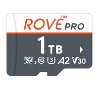 ROVE PRO Carte mémoire micro SDXC 1 To avec adaptateur SD pleine grandeur 100 Mo/s Vitesse de lecture C10, U3, V30, 4K, A2 pour caméra embarquée, smartphones Android, tablettes, jeux