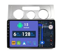 RoverOne Autoradio GPS pour Volkswagen Touran 1 2003 2004 2005 2006 2007 2008 2009 2010 Carplay Android Auto Stéréo Autoradio Bluetooth Navigation par satellite (pour climatiseur manuel)
