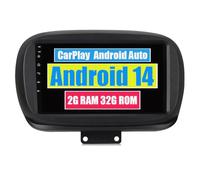 RoverOne Autoradio stéréo pour Fiat 500X 2014-2020 avec CarPlay Android Auto GPS Navigation Écran Tactile Bluetooth Multimédia WiFi USB