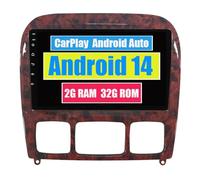 RoverOne Autoradio Stéréo pour Mercedes Benz S W220 S280 S320 S350 S400 S430 S500 1998-2005 avec Lecteur Multimédia CarPlay Android Auto Navigation GPS Écran Tactile Bluetooth WiFi