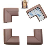 Roving Cove HeftyFit Protection d'angle pour bébé (4 Grands Coins), Protections d'angle en Mousse de Caoutchouc Souple et Robuste, adhésif 3M pré-collé, Marron café