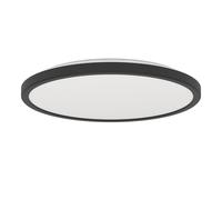 Eglo connect.z Smart Home Plafonnier LED de salle de bain Rovito-Z, ZigBee, app et commande vocale Alexa, blanc chaud-blanc froid, RGB, plafonnier à intensité variable, noir, IP44, Ø 30 cm