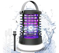 ROVLAK Lampe Anti Moustique Exterieur, Lumière Tue Moustique USB Rechargeable avec 3 Modes d'éclairage, IP66 Etanche Appareil Anti Moustique Batterie pour Camping Intérieur Extérieur Jardin