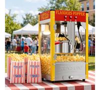 ROVSUN Machine A Pop Corn 800W 10OZ Acier Inox Sans Brûlure Rouge Fête | Appareil à Pop-corn, Sans Maïs Brûlé, popcorn machine compact, vitre solide, pièces lavables, bac amovible, Cinéma, boutique